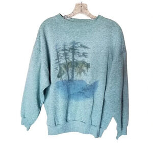 Women's Green Graphic Sweater